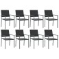 vidaXL Juego de comedor para jardín 9 piezas ratán sintético y acero vidaXL Juego de comedor para jardín 9 piezas ratán sintético y acero
