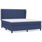 vidaXL Cama box spring con colchón tela azul 160x200 cm