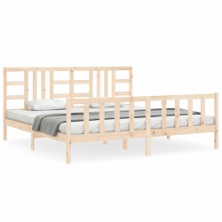 vidaXL Estructura de cama con cabecero madera maciza 200x200 cm