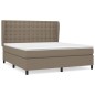 vidaXL Cama box spring con colchón tela gris taupe 180x200 cm vidaXL Cama box spring con colchón tela gris taupe 180x200 cm
