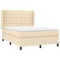 vidaXL Cama box spring con colchón tela color crema 140x190 cm vidaXL Cama box spring con colchón tela color crema 140x190 cm