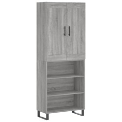 vidaXL Aparador alto madera contrachapada gris sonoma 69,5x34x180 cm