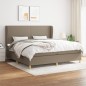 vidaXL Cama box spring con colchón tela gris taupe 200x200 cm