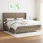 vidaXL Cama box spring con colchón tela gris taupe 200x200 cm vidaXL Cama box spring con colchón tela gris taupe 200x200 cm