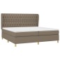 vidaXL Cama box spring con colchón tela gris taupe 200x200 cm vidaXL Cama box spring con colchón tela gris taupe 200x200 cm