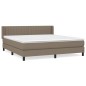 vidaXL Cama box spring con colchón tela gris taupe 160x200 cm vidaXL Cama box spring con colchón tela gris taupe 160x200 cm