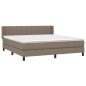 vidaXL Cama box spring con colchón tela gris taupe 160x200 cm vidaXL Cama box spring con colchón tela gris taupe 160x200 cm