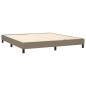 vidaXL Cama box spring con colchón tela gris taupe 160x200 cm vidaXL Cama box spring con colchón tela gris taupe 160x200 cm
