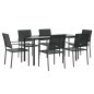 vidaXL Juego de comedor para jardín 7 piezas ratán sintético y acero vidaXL Juego de comedor para jardín 7 piezas ratán sintético y acero