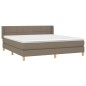 vidaXL Cama box spring con colchón tela gris taupe 160x200 cm vidaXL Cama box spring con colchón tela gris taupe 160x200 cm