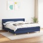 vidaXL Cama box spring con colchón tela azul 180x200 cm vidaXL Cama box spring con colchón tela azul 180x200 cm