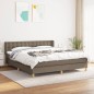 vidaXL Cama box spring con colchón tela gris taupe 160x200 cm vidaXL Cama box spring con colchón tela gris taupe 160x200 cm