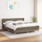 vidaXL Cama box spring con colchón tela gris taupe 180x200 cm vidaXL Cama box spring con colchón tela gris taupe 180x200 cm
