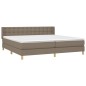 vidaXL Cama box spring con colchón tela gris taupe 180x200 cm vidaXL Cama box spring con colchón tela gris taupe 180x200 cm