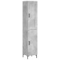 vidaXL Aparador de madera contrachapada gris hormigón 34,5x34x180 cm vidaXL Aparador de madera contrachapada gris hormigón 34,5x34x180 cm