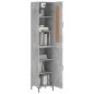 vidaXL Aparador de madera contrachapada gris hormigón 34,5x34x180 cm vidaXL Aparador de madera contrachapada gris hormigón 34,5x34x180 cm