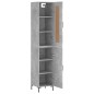 vidaXL Aparador de madera contrachapada gris hormigón 34,5x34x180 cm vidaXL Aparador de madera contrachapada gris hormigón 34,5x34x180 cm