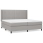 vidaXL Cama box spring con colchón tela gris claro 200x200 cm vidaXL Cama box spring con colchón tela gris claro 200x200 cm