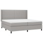 vidaXL Cama box spring con colchón tela gris claro 200x200 cm vidaXL Cama box spring con colchón tela gris claro 200x200 cm