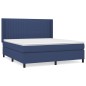vidaXL Cama box spring con colchón tela azul 180x200 cm vidaXL Cama box spring con colchón tela azul 180x200 cm