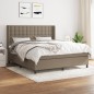 vidaXL Cama box spring con colchón tela gris taupe 180x200 cm vidaXL Cama box spring con colchón tela gris taupe 180x200 cm