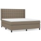 vidaXL Cama box spring con colchón tela gris taupe 180x200 cm vidaXL Cama box spring con colchón tela gris taupe 180x200 cm
