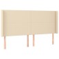 vidaXL Cama box spring con colchón tela color crema 180x200 cm
