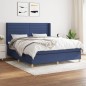 vidaXL Cama box spring con colchón tela azul 180x200 cm vidaXL Cama box spring con colchón tela azul 180x200 cm