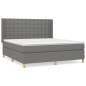 vidaXL Cama box spring con colchón tela gris oscuro 180x200 cm vidaXL Cama box spring con colchón tela gris oscuro 180x200 cm