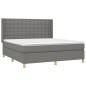 vidaXL Cama box spring con colchón tela gris oscuro 180x200 cm vidaXL Cama box spring con colchón tela gris oscuro 180x200 cm