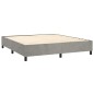 vidaXL Cama box spring con colchón terciopelo gris claro 180x200 cm vidaXL Cama box spring con colchón terciopelo gris claro 180x200 cm