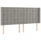 vidaXL Cama box spring con colchón terciopelo gris claro 180x200 cm vidaXL Cama box spring con colchón terciopelo gris claro 180x200 cm