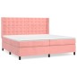 vidaXL Cama box spring con colchón terciopelo rosa 200x200 cm