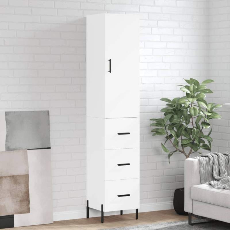 vidaXL Aparador alto madera contrachapada blanco 34,5x34x180 cm vidaXL Aparador alto madera contrachapada blanco 34,5x34x180 cm