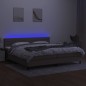 vidaXL Cama box spring colchón y luces LED tela gris taupe 200x200 cm vidaXL Cama box spring colchón y luces LED tela gris taupe 200x200 cm