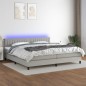 vidaXL Cama box spring con colchón tela y LED gris claro 200x200 cm vidaXL Cama box spring con colchón tela y LED gris claro 200x200 cm
