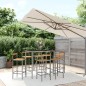 vidaXL Mesa bar y taburetes jardín 7 pzas madera acacia ratán PE gris vidaXL Mesa bar y taburetes jardín 7 pzas madera acacia ratán PE gris