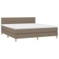 vidaXL Cama box spring con colchón LED tela gris taupe 160x200 cm vidaXL Cama box spring con colchón LED tela gris taupe 160x200 cm