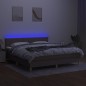 vidaXL Cama box spring con colchón LED tela gris taupe 160x200 cm vidaXL Cama box spring con colchón LED tela gris taupe 160x200 cm