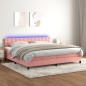 vidaXL Cama box spring colchón y LED terciopelo rosa 200x200 cm vidaXL Cama box spring colchón y LED terciopelo rosa 200x200 cm