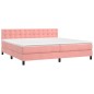 vidaXL Cama box spring colchón y LED terciopelo rosa 200x200 cm vidaXL Cama box spring colchón y LED terciopelo rosa 200x200 cm