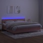 vidaXL Cama box spring colchón y LED terciopelo rosa 200x200 cm vidaXL Cama box spring colchón y LED terciopelo rosa 200x200 cm