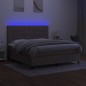 vidaXL Cama box spring colchón y luces LED tela gris taupe 180x200 cm vidaXL Cama box spring colchón y luces LED tela gris taupe 180x200 cm