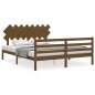 vidaXL Estructura de cama con cabecero madera marrón miel 160x200 cm