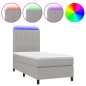 vidaXL Cama box spring colchón y luces LED tela gris claro 100x200 cm vidaXL Cama box spring colchón y luces LED tela gris claro 100x200 cm