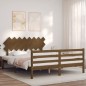 vidaXL Estructura de cama con cabecero madera marrón miel 160x200 cm