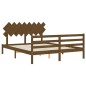 vidaXL Estructura de cama con cabecero madera marrón miel 160x200 cm