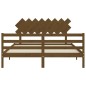 vidaXL Estructura de cama con cabecero madera marrón miel 160x200 cm