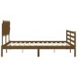 vidaXL Estructura de cama con cabecero madera marrón miel 160x200 cm