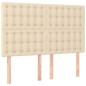 vidaXL Cama box spring colchón y luces LED tela crema 140x190 cm vidaXL Cama box spring colchón y luces LED tela crema 140x190 cm